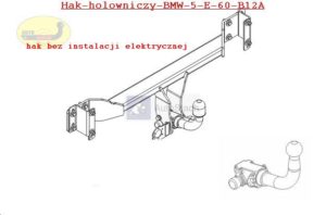 Hak holowniczy BMW 5 E 60, 4drz. od 11.2003 hak automatyczny wypinany poziomo