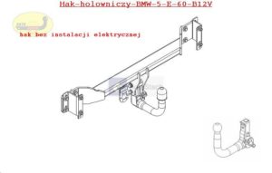 Hak holowniczy BMW 5 E 60, 4drz. od 11.2003 hak automatyczny wypinany pionowo (zamykany na kluczyk)