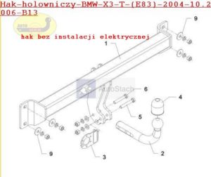 Hak holowniczy BMW X3 T E83 2004 / 10.2006