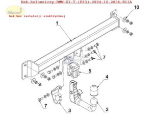 Hak holowniczy BMW X3 T E83 2004/10.2006 Hak automatyczny wypinany pionowo