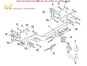 Hak holowniczy BMW X5 (E53) 06.2000/12.2006 Hak automatyczny wypinany pionowo