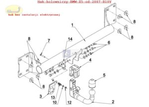 Hak holowniczy BMW X5 E70 F15 od 2007 Hak automatyczny wypinany pionowo