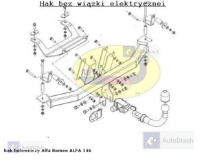 Hak holowniczy Alfa Romeo 146 5 drz. 1995 / 2001 automat wypinany poziomo