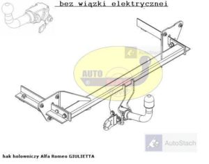 Hak holowniczy Alfa Romeo GIULIETTA od 04.2010 Hak automatyczny wypinany poziomo