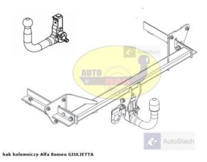 Hak holowniczy Alfa Romeo GIULIETTA od 04.2010 Hak automatyczny wypinany pionowo