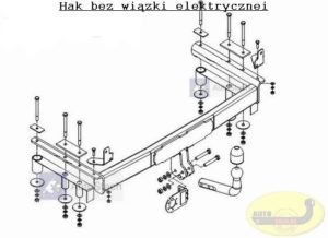 Hak holowniczy AUDI 80 4 drz, Quattro, B4 09.1991 / 11.1994