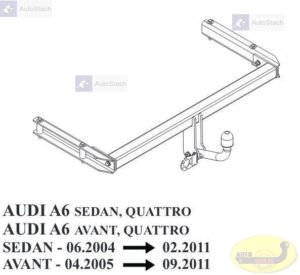 Hak holowniczy AUDI A6 (4F,C6) 4 drz, Quattro 06.2004/02.2011