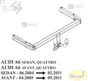 Hak holowniczy AUDI A6 (4F,C6) 4 drz, Quattro 06.2004/02.2011