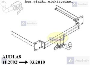 Hak holowniczy AUDI A8 S8 również Quattro 11.2002/03.2010 AUTOMAT