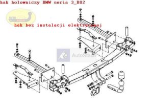 Hak holowniczy BMW 3 E 36, 4drz. Coupe 01.1991/ 4.1999 Hak holowniczy odkręcany