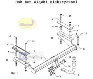 Hak holowniczy CHEVROLET AVEO 3/5 drz.03. 2008 / 2011