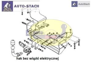 Hak holowniczy Alfa Romeo 147 3/5 drz. od 2000 Hak automatyczny wypinany poziomo