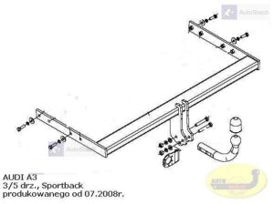 Hak holowniczy AUDI A3 3/5 drz. Sportback od 07.2008