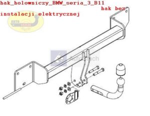 Hak holowniczy BMW 3 E 90, 4 drz oprócz 335i/335d od 03.2005 Hak holowniczy odkręcany