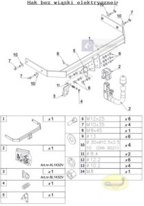 hak holowniczy AUDI A1 3/5 drz. 07.2010 / 02.2015 poza S1 AUTOMAT VERTICAL