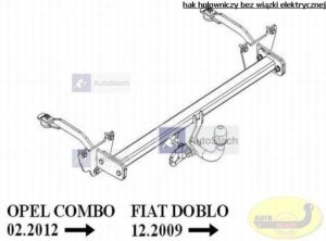 hak holowniczy FIAT DOBLO dostawczy, VAN, też Maxi, poza CNG i Trekking 01.2010 / 01.2015