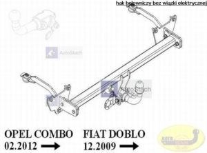 hak holowniczy FIAT DOBLO dostawczy, VAN, też Maxi, poza CNG i Trekking 01.2010 / 01.2015 AUTOMAT