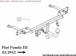 hak holowniczy FIAT PANDA III tylko 2 WD od  10.2012