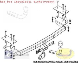 hak holowniczy FORD ESCORT 3/5 drz. 01.1986 / 09.1990