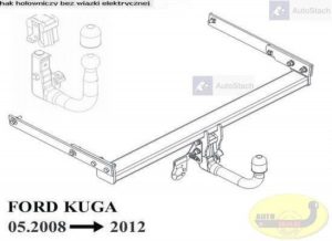 hak holowniczy FORD KUGA SUV, 2+4WD 05.2008 / 02.2013 AUTOMAT VERTICAL