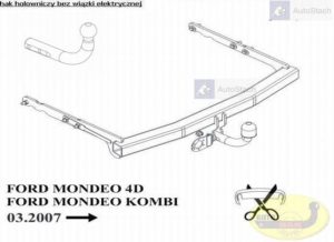 hak holowniczy FORD MONDEO 4 drz Mk4 05.2007 / 09.2014