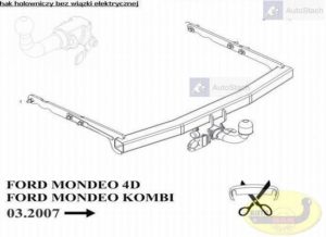 hak holowniczy FORD MONDEO 4 drz Mk4 05.2007 / 09.2014 AUTOMAT