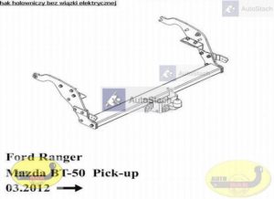 hak holowniczy FORD RANGER01.2012 / 12.2015 zderzak ze stopniem