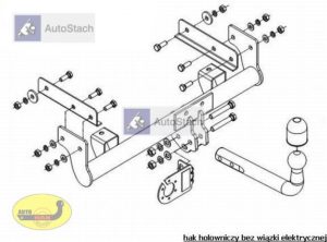 hak holowniczy FSO POLONEZ CARO / ATU 4/5 drz. 1992 / 1997